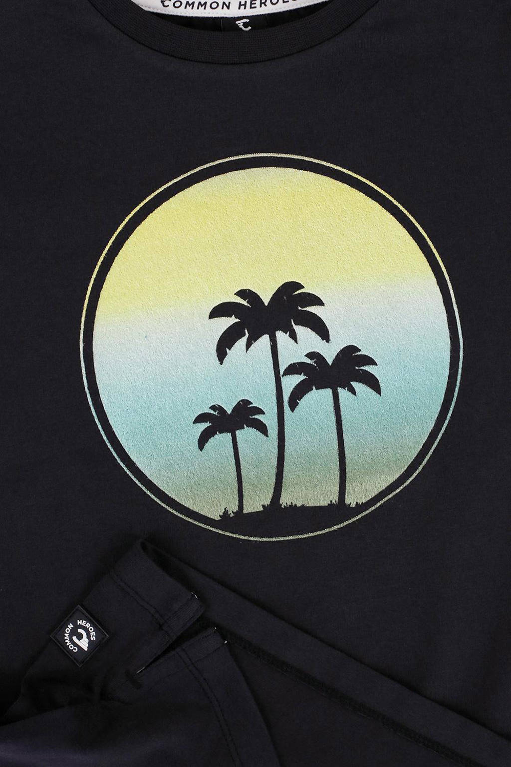 COMMON HEROES T-shirt met printopdruk zwart