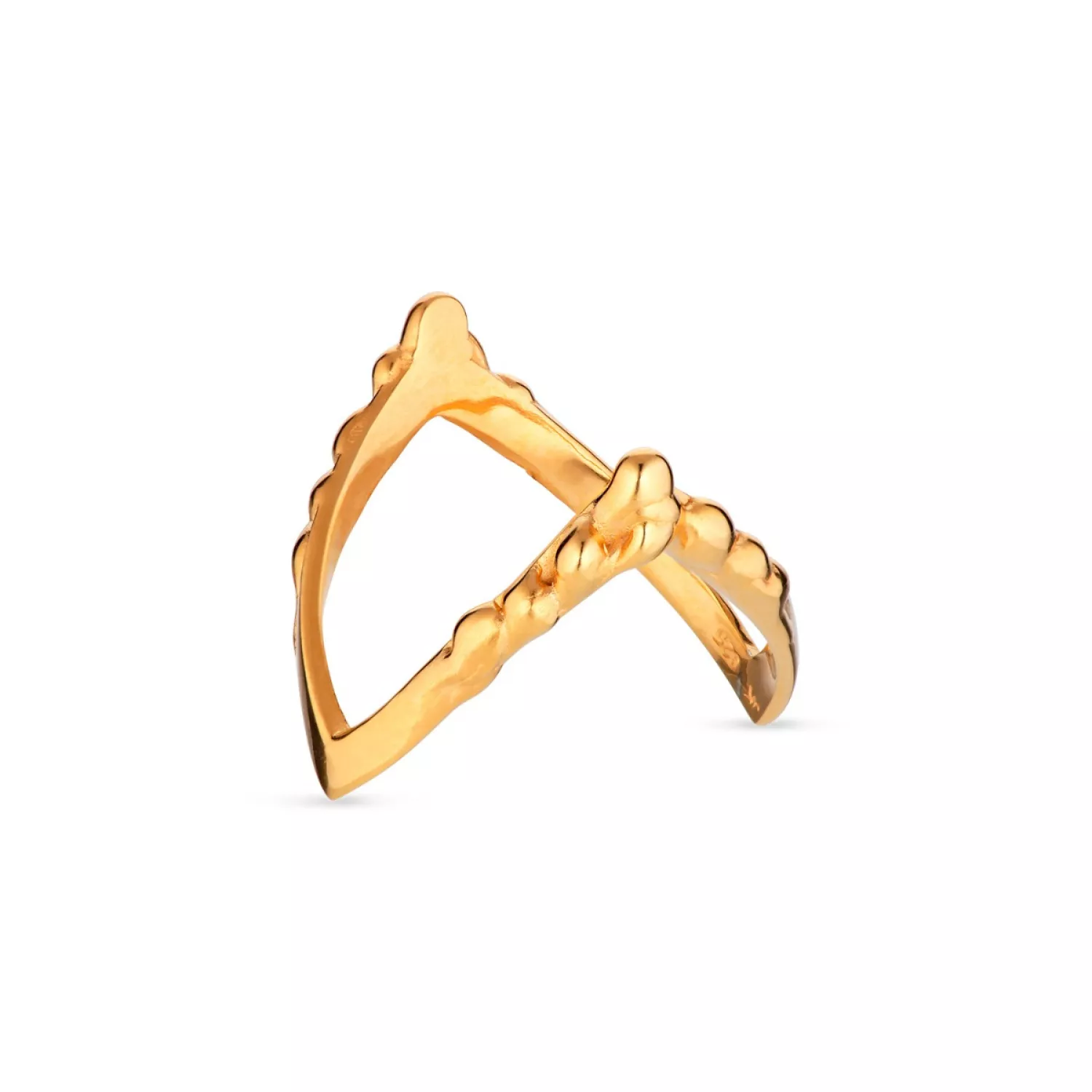 Jane Kønig Drippy V-Ring Ring 18 kt. Forgyldt Sølv DVR-AW22-G