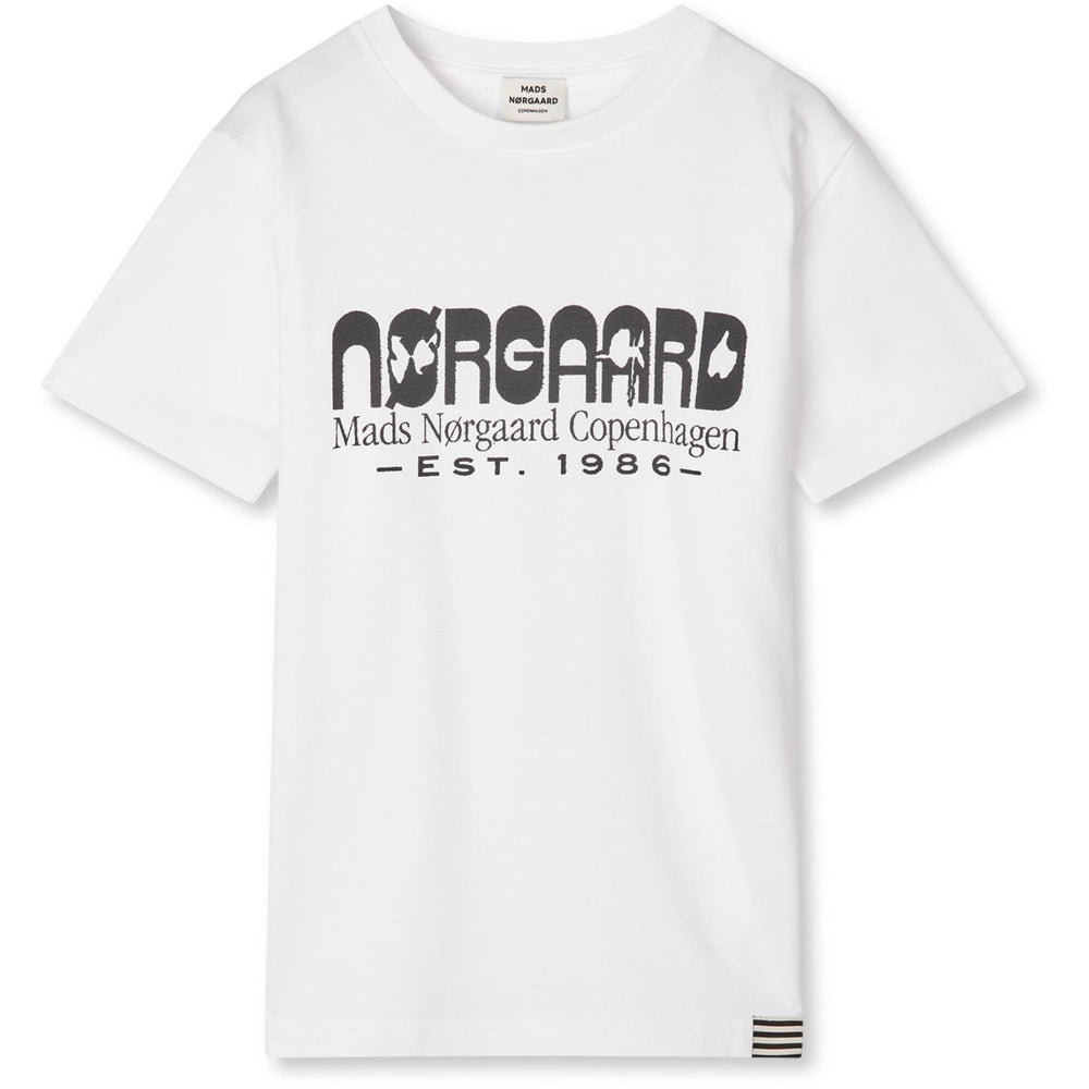 Køb Mads Nørgaard White Printed T-shirt Thorlino T-shirt