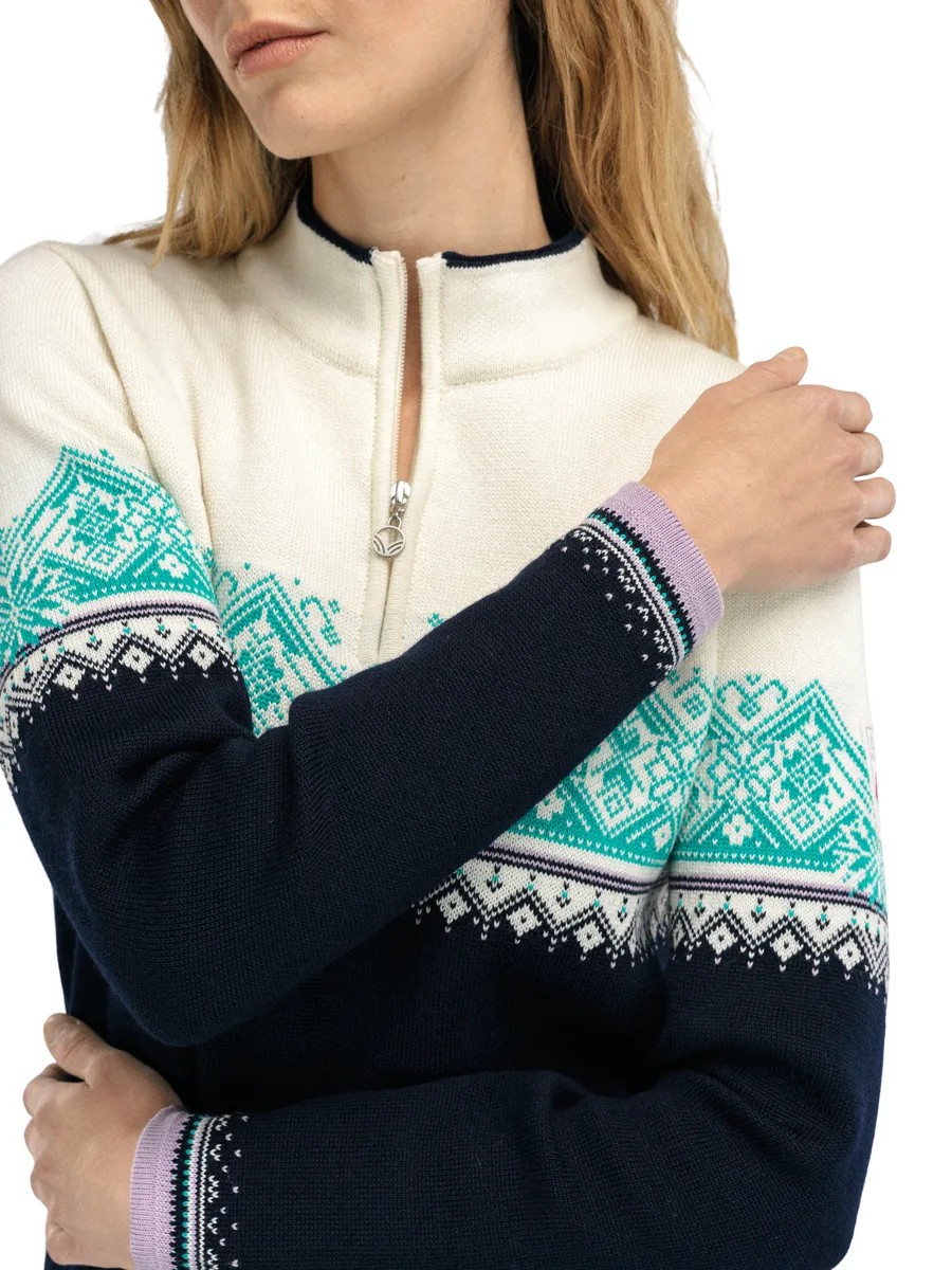 Dale of Norway Women's Moritz Sweater Marine Offwhite Peacock