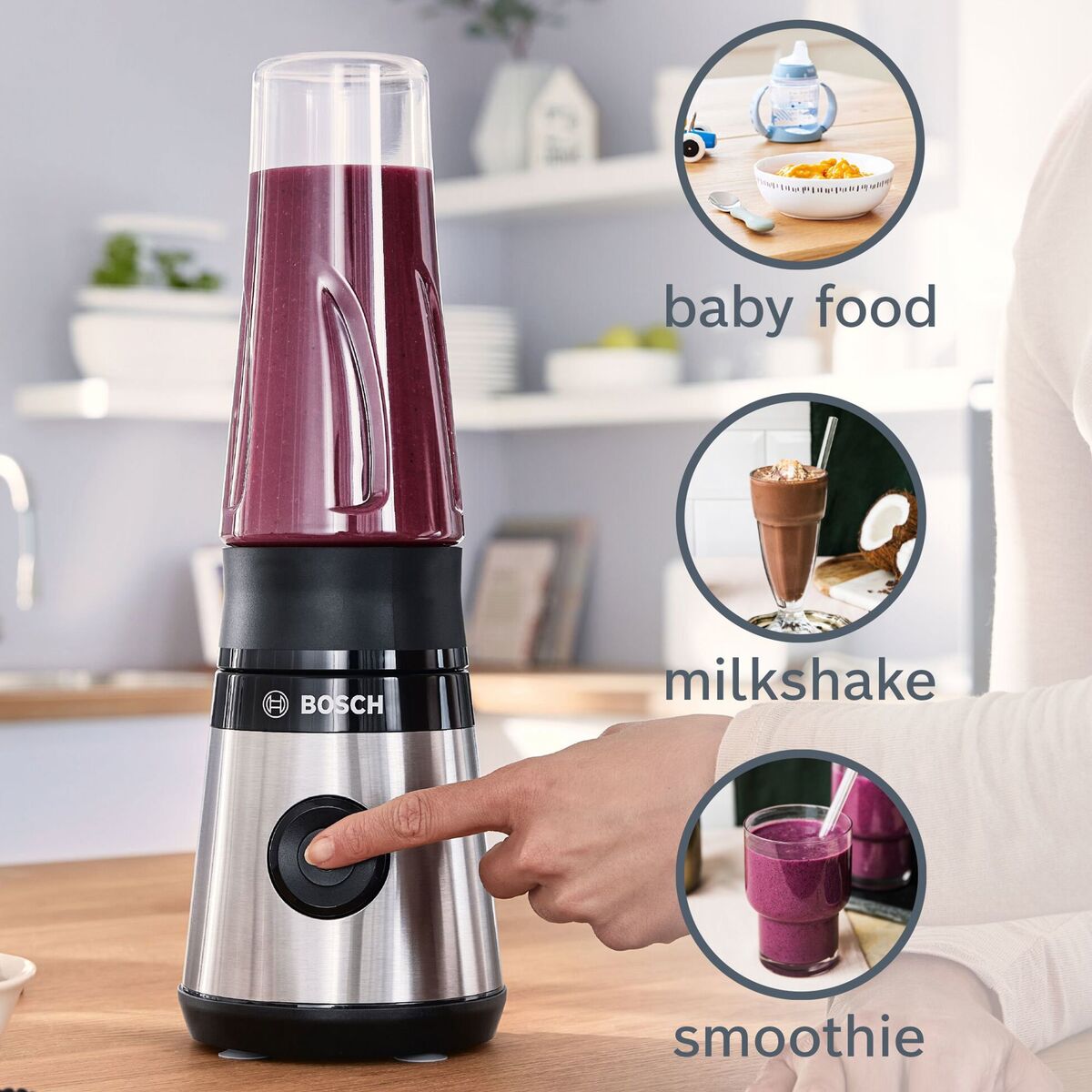 MMB2111M miniblender, 450 W, rustfritt stål