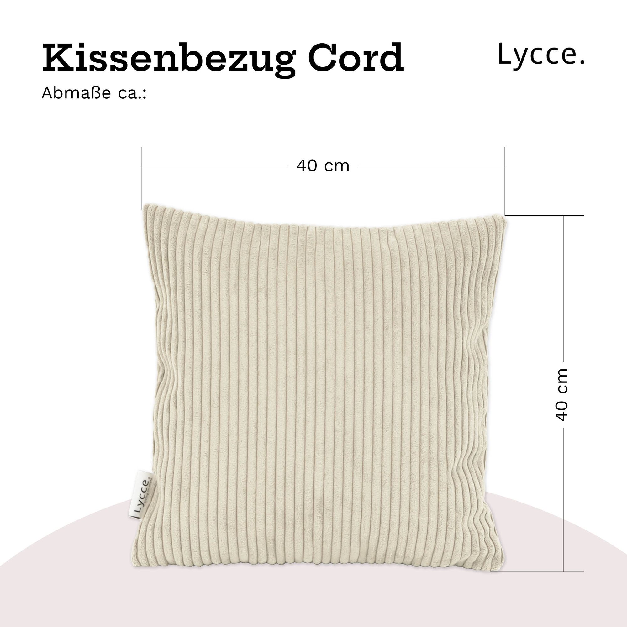 Lycce 2er Set Kissenbezug aus trendigem Cordstoff (40 x 40 cm)