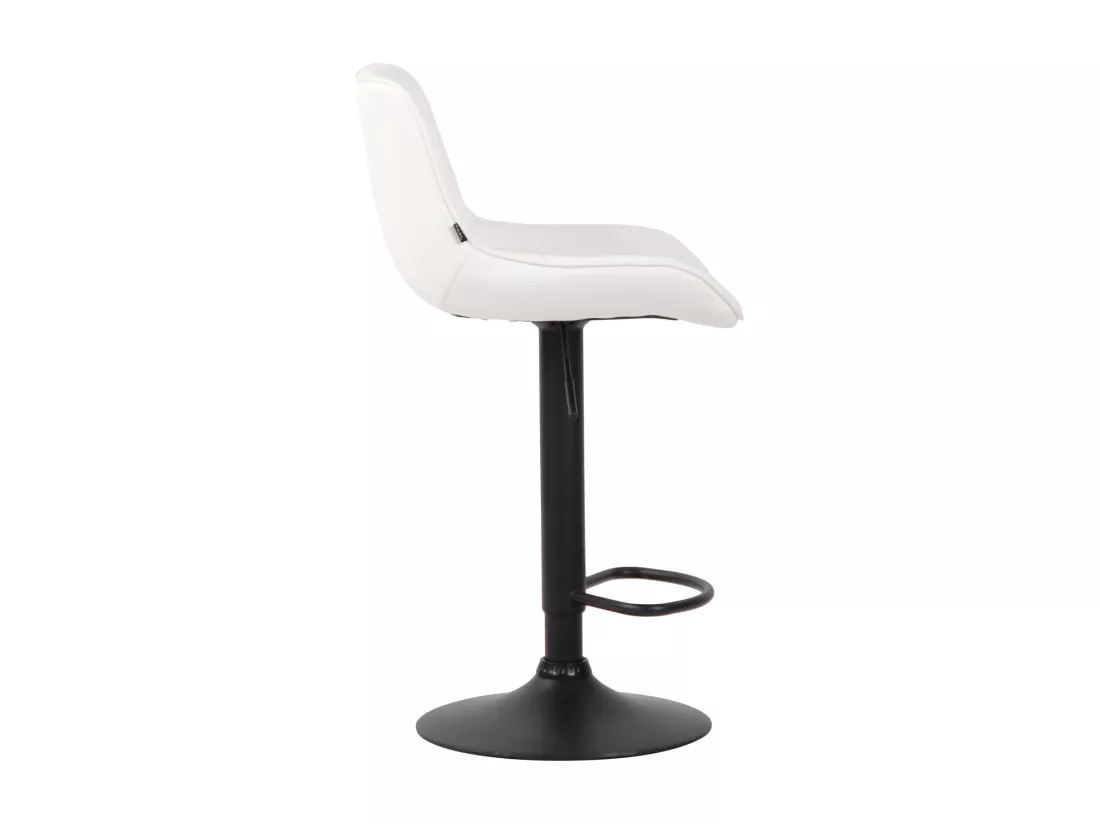 Lot de 2 Tabourets de bar - Similicuir & Métal - Blanc - Lentini