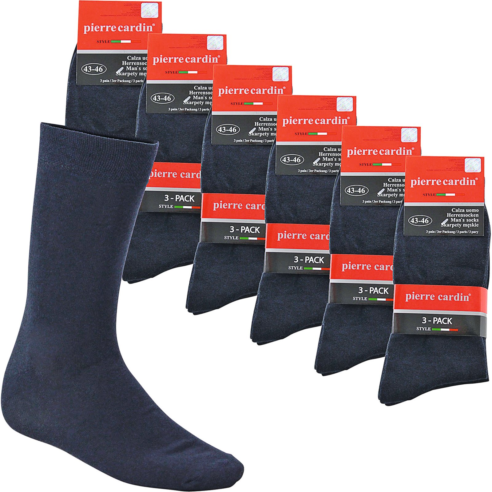 Pierre Cardin Herren-Socken 15er-Pack 39-42, schwarz
