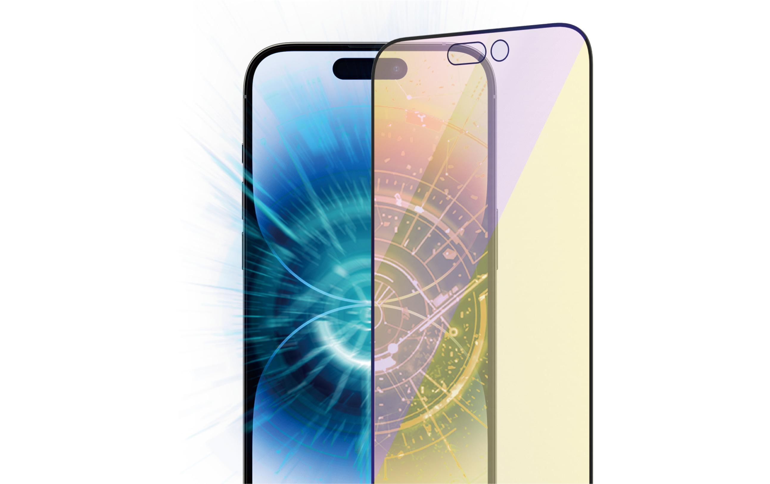 Displayschutz Ultra Wide Anti Bluelight iPhone 14 ProAnti Bluelight Schutzfolie mit Applicator für das Apple iPhone 14 Pro