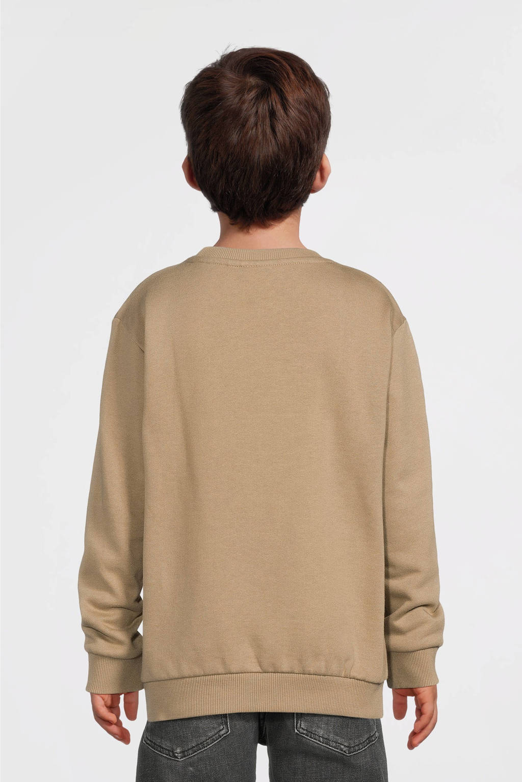 NAME IT sweater NKMNYLYDEN met printopdruk lichtbruin