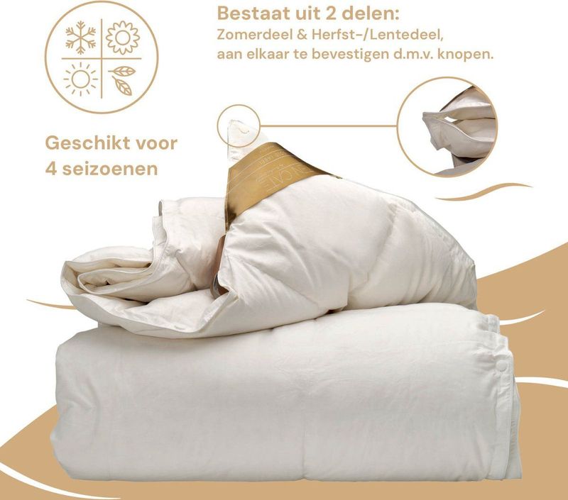 Ten Cate - 4-seizoenen Donzen Dekbed - 240x220 cm - 90% Ganzendons