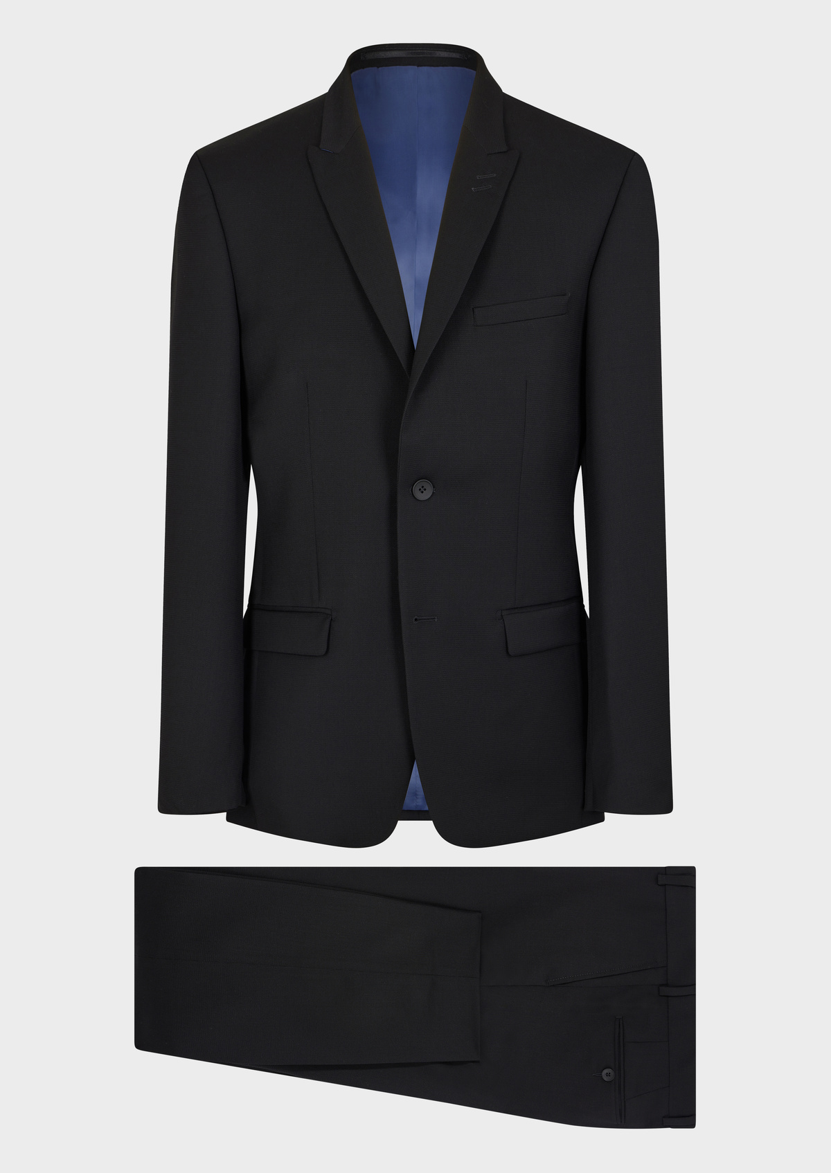 Costume 2 pièces Slim en laine unie noire