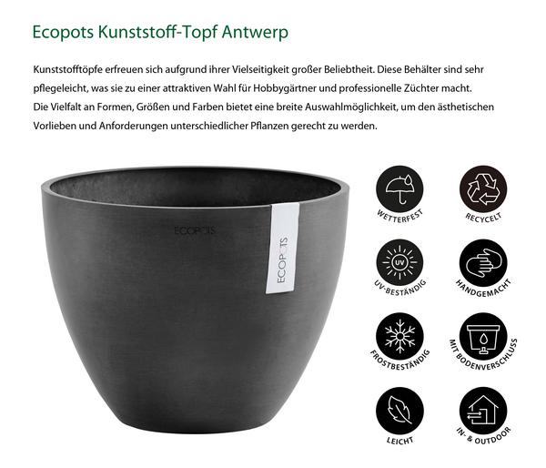 Ecopots Kunststoff-Topf Antwerp, rund