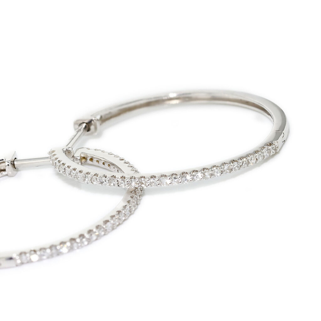 Créoles Aryanna Rondes Or Blanc Diamant