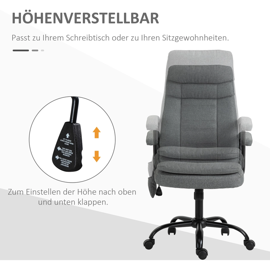 Vinsetto Bürostuhl  mit Massagefunktion grau
