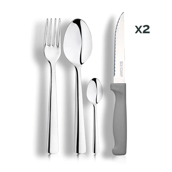 Lot de 2 ménagères inox Eatitaly 24 pièces Inoxriv