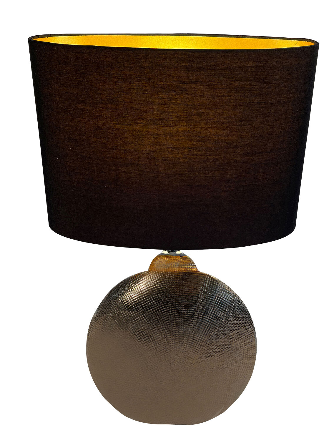 FISCHER & HONSEL Retrofit Tischlampe FORO 36 cm schwarz/ messingfarbig