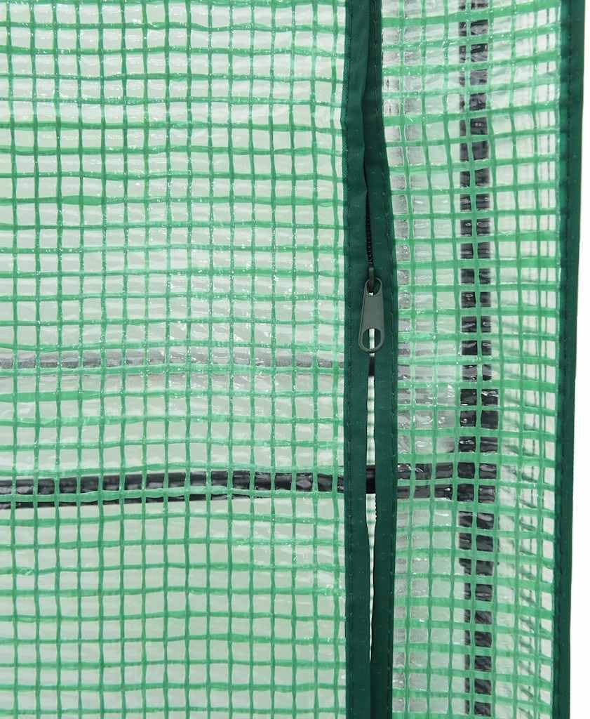 vidaXL Hochbeet mit Gewächshaus-Aufsatz, Pflanzbeet mit Eisenrohr-Rahmen, Gemüsebeet für Garten Terrasse Balkon, Pflanzkasten Frühbeet, Rattan-Optik