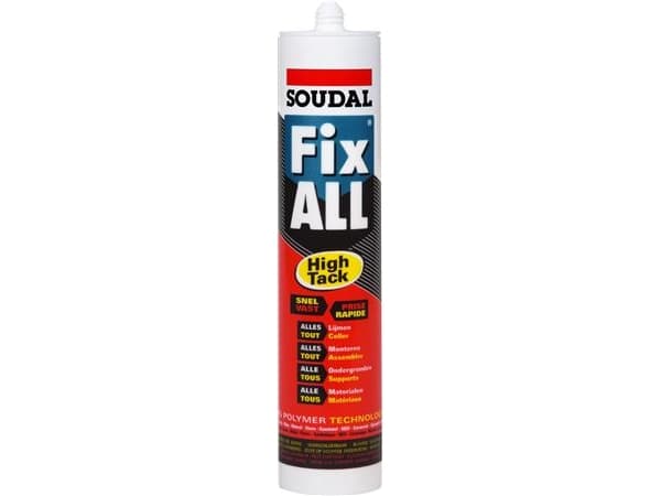 SOUDAL Fugemasse Fix All High Tack sort 290ml patron høj kvalitets 1-komponent fugemasse med stor hæftekraft, baseret på MS-Polymer