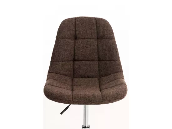 Chaise de bureau - Tissu & Métal chromé - Marron - Emil