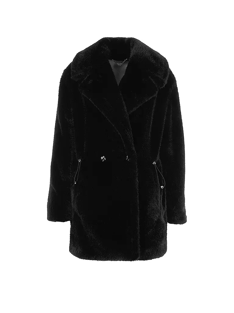 MARC CAIN  Mantel in Felloptik  schwarz
