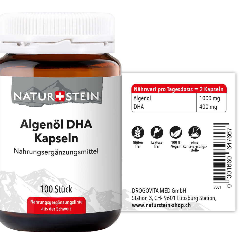 NATURSTEIN Algenöl DHA Kaps Glas 100 Stk