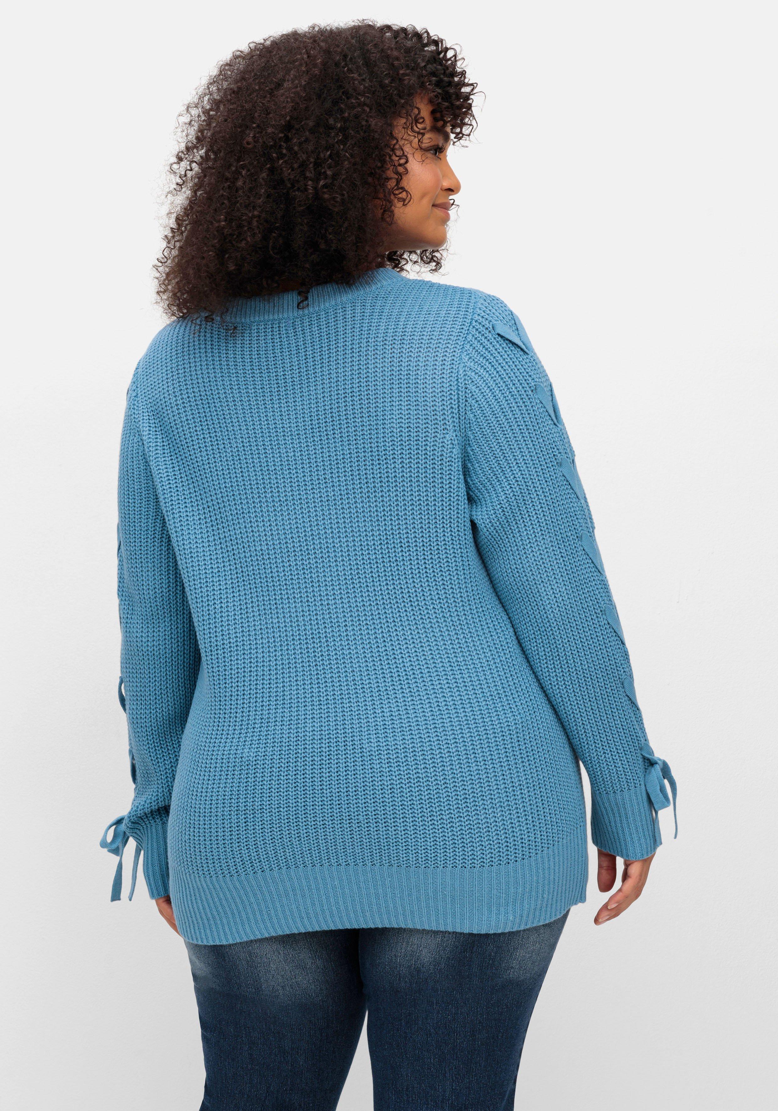 Pullover mit eingeflochtenen Bändern am Ärmel