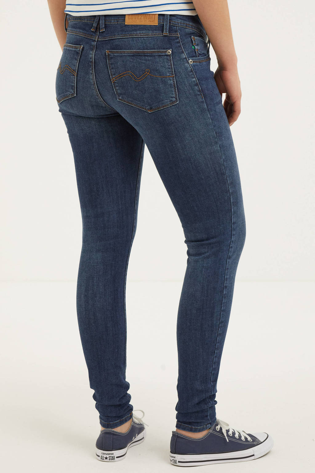 LOVE2WAIT low waist skinny zwangerschapsjeans met katoen donkerblauw
