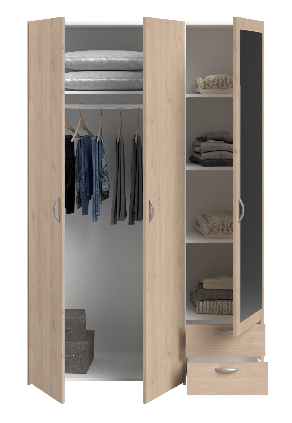 Kleiderschrank DAILY 14 - Jackson Eiche - 3-türig - 120 cm breit