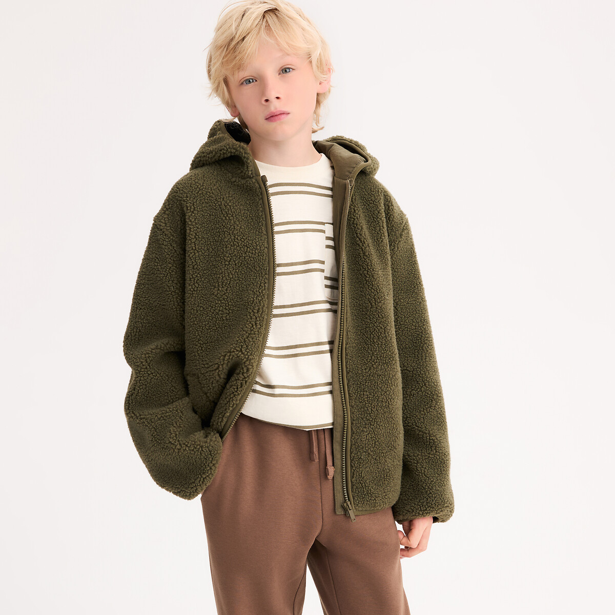 COLEÇÕES LA REDOUTE<br>Colete met kap em sherpa