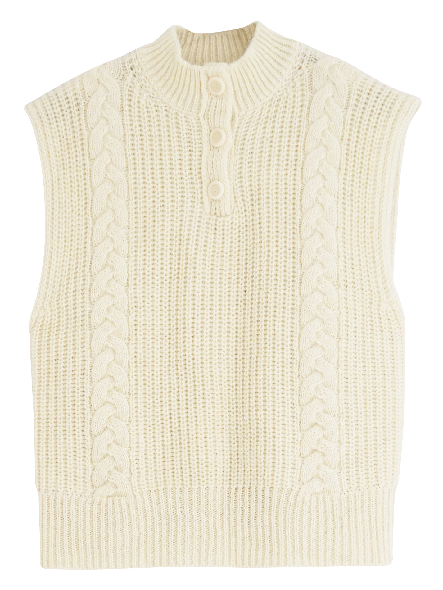 Gilet droit en maille | Blanc