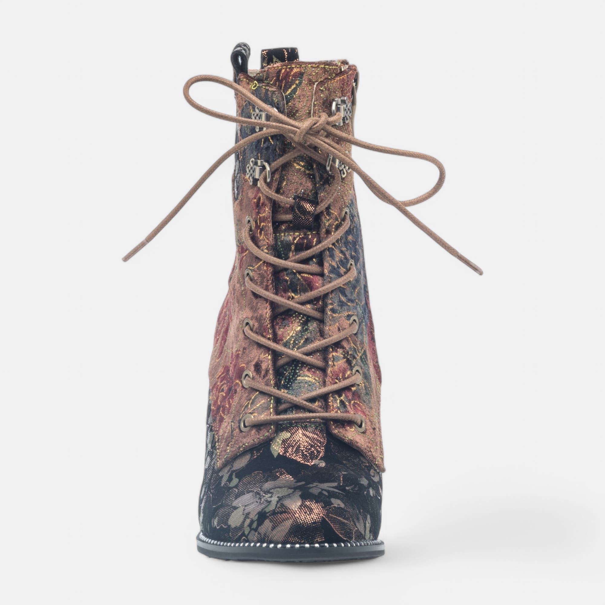 Bottines à lacets à talon Femme bronze