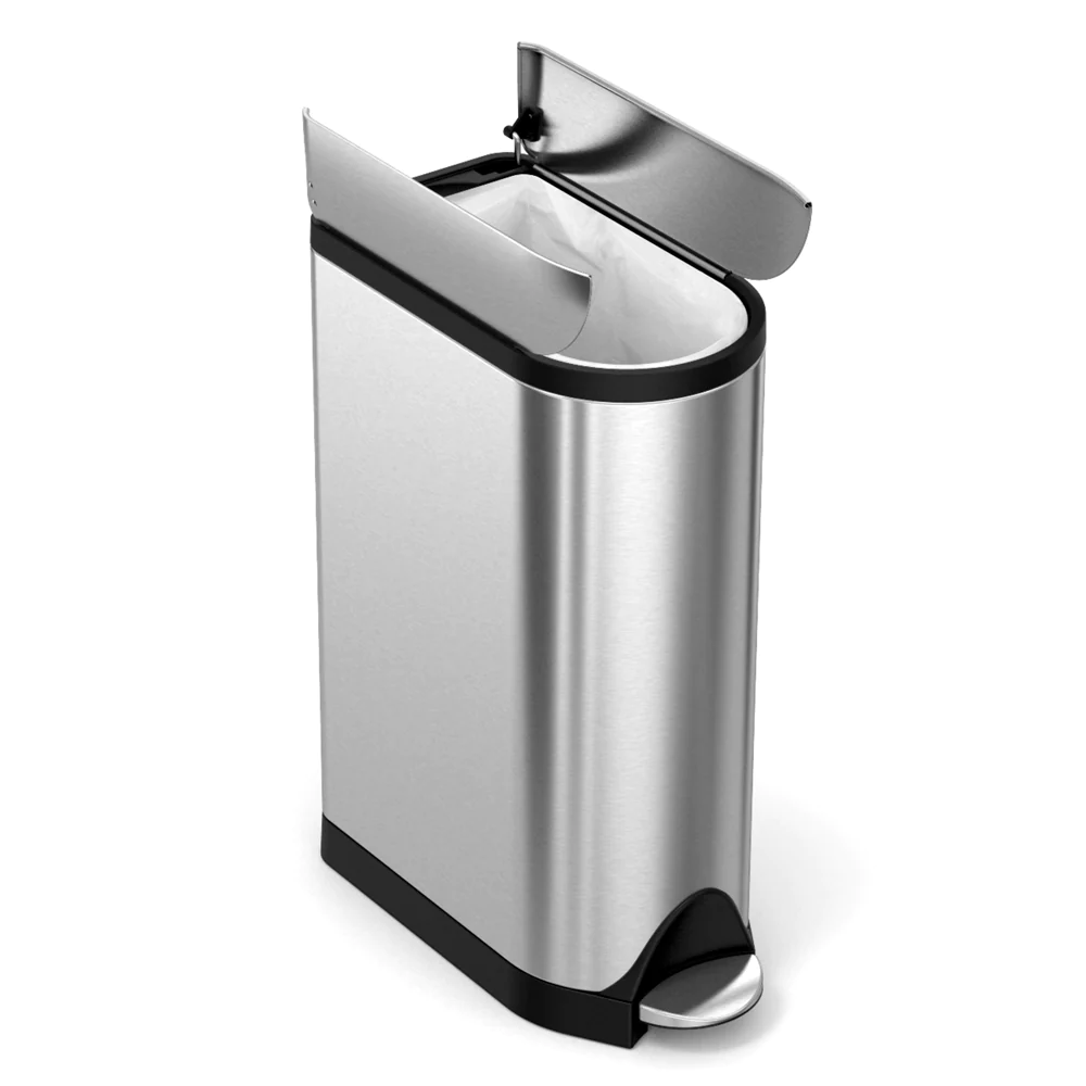 Poubelle papillon à pédale 18L code L inox Simplehuman