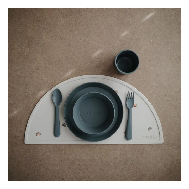 Mushie Cuillères en silicone - Set de 2 | Bleu