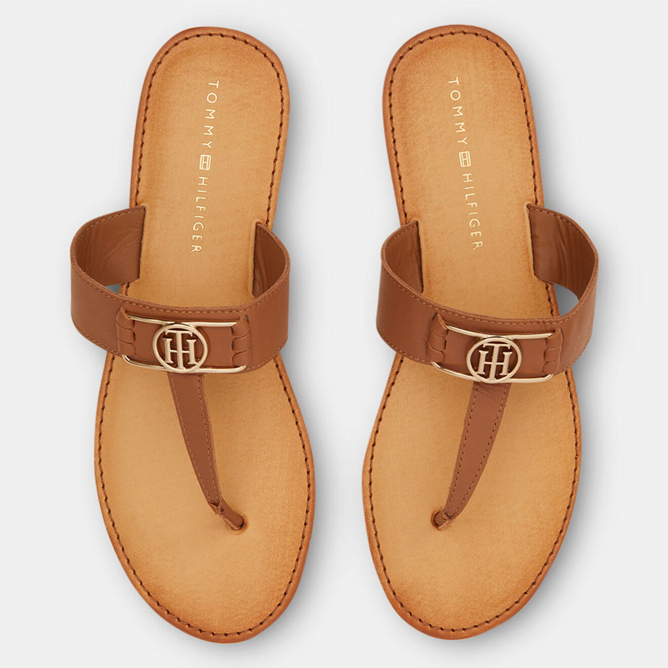 Tommy Hilfiger Sandales en Cuir Hardware cognac
