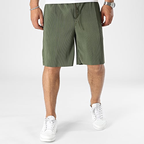 Short A Rayures Vert Kaki