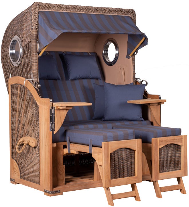 Strandstoel Rantum teak PE grijs design 582