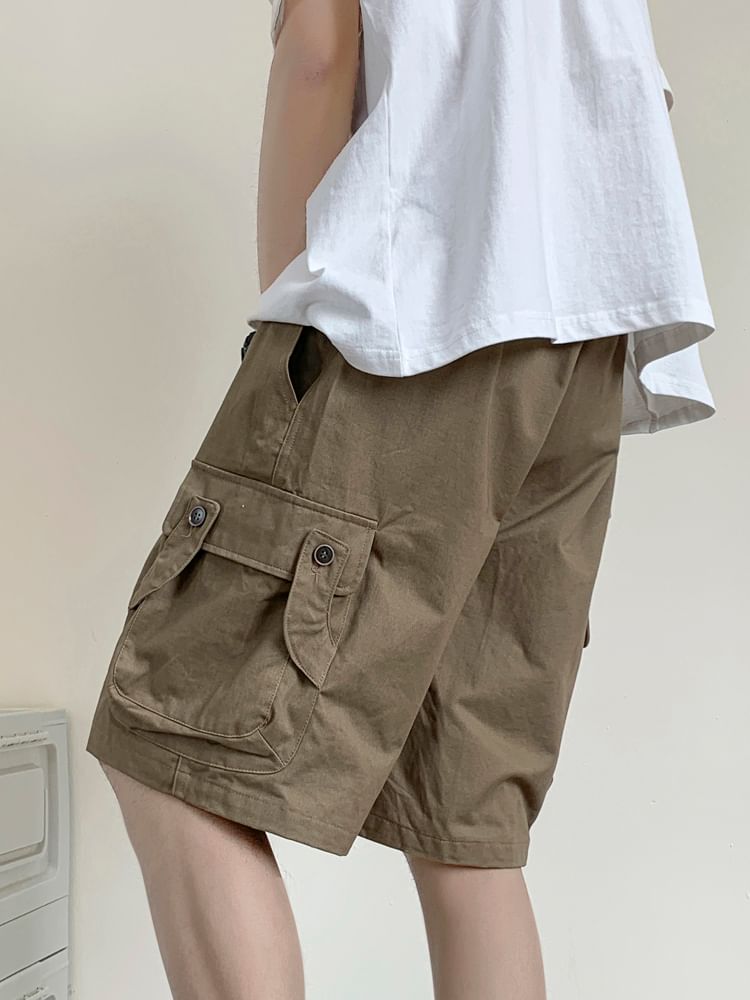 Breeson - Cargoshorts met trekkoord en letters