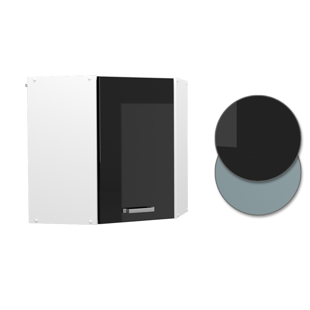 Vicco Eckhängeschrank Küchenschrank R-Line Solid Weiß Schwarz 57 cm modern