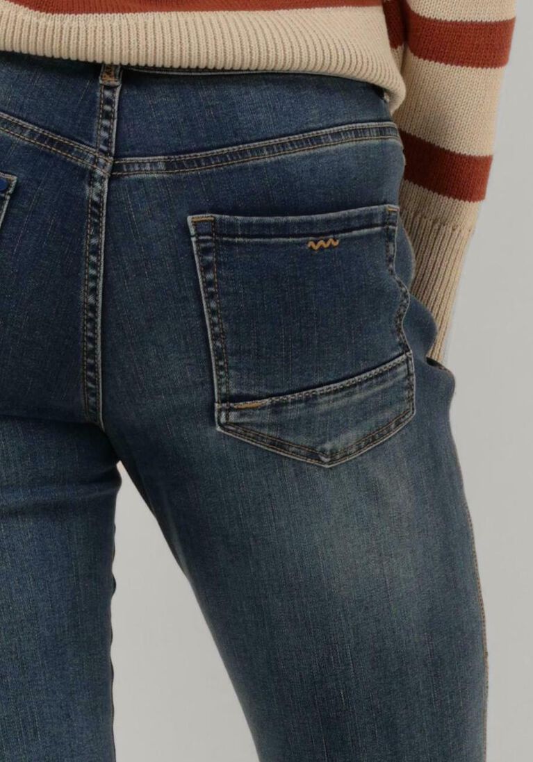 SUMMUM blauwe summum slim fit jeans venus tapered jeans rain denim
