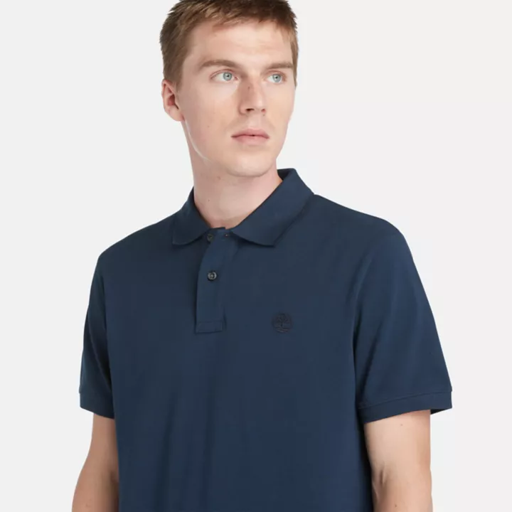 Polo en piqué Millers River pour homme en bleu marine