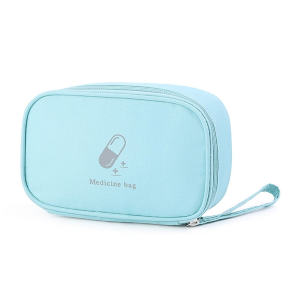 (17x10x5cm) Medikamenten Tasche Reise Necessaire Organizer Bag - Blau
