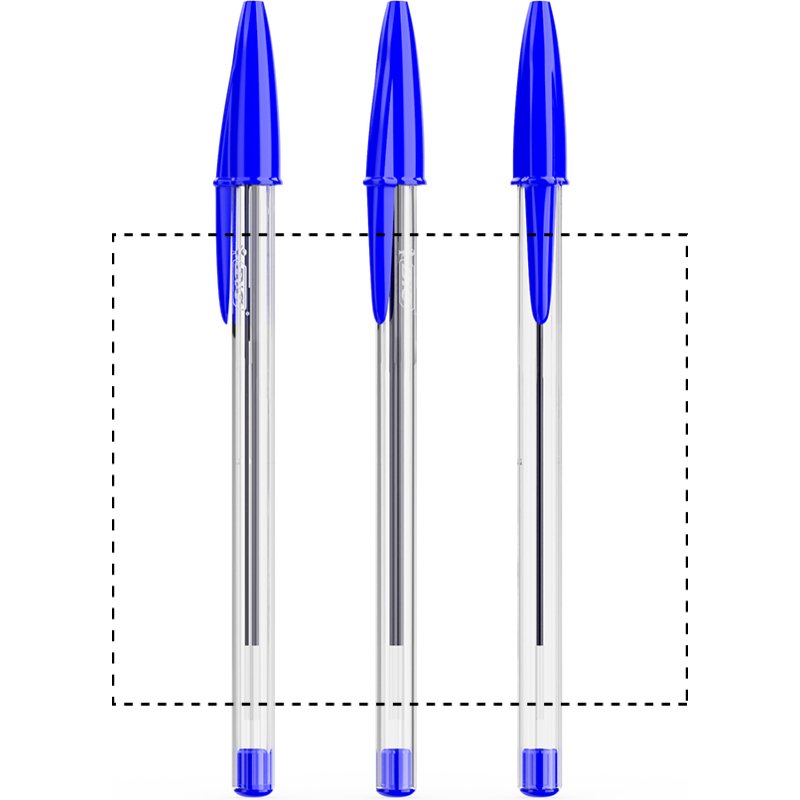 Stylo bille Bic Cristal Original à capuchon publicitaire pointe 1 mm - écriture moyenne - marquage multicolore