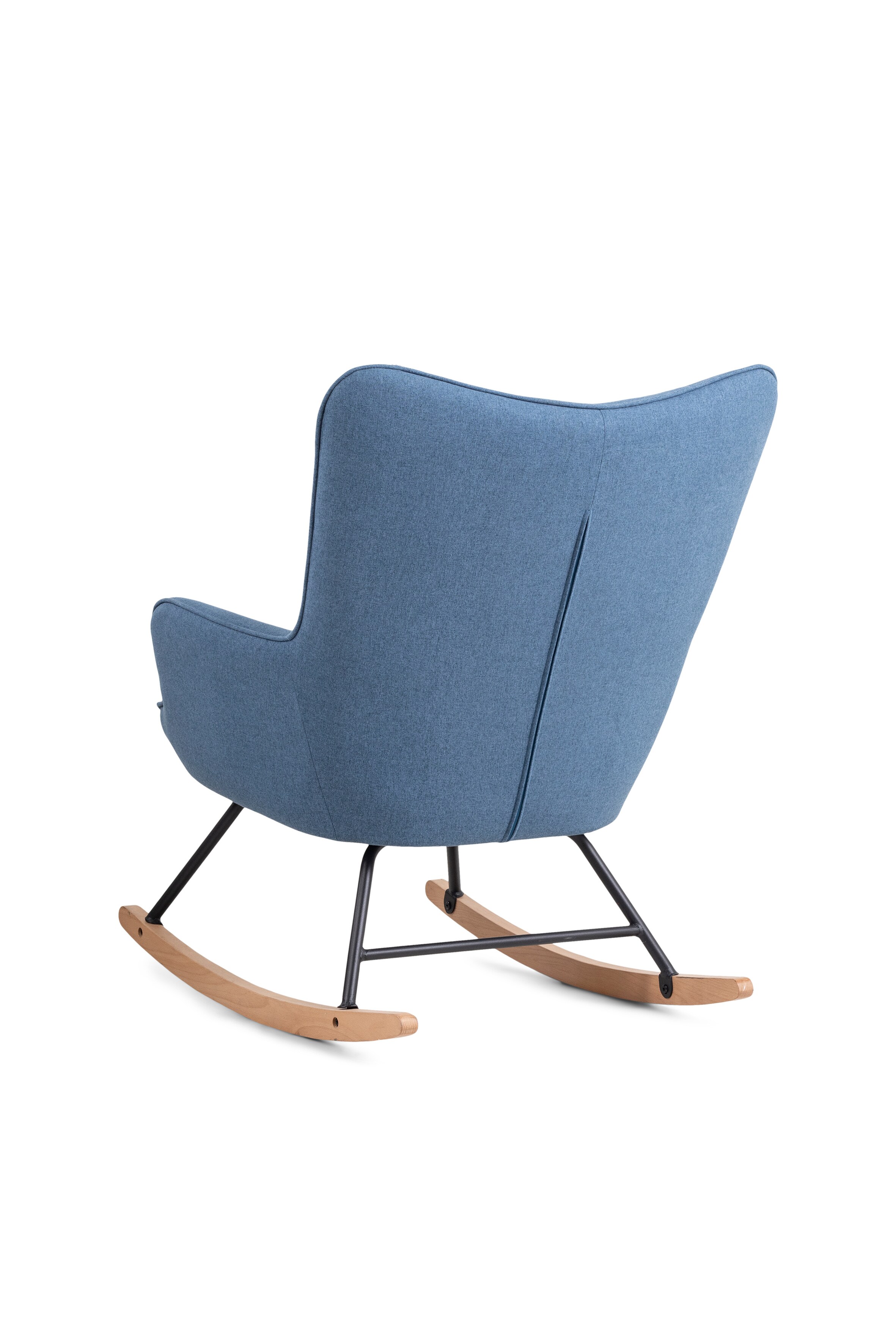 byLIVING Schaukelstuhl RICHIE, Webstoffbezug blau, Gestell Metall schwarz