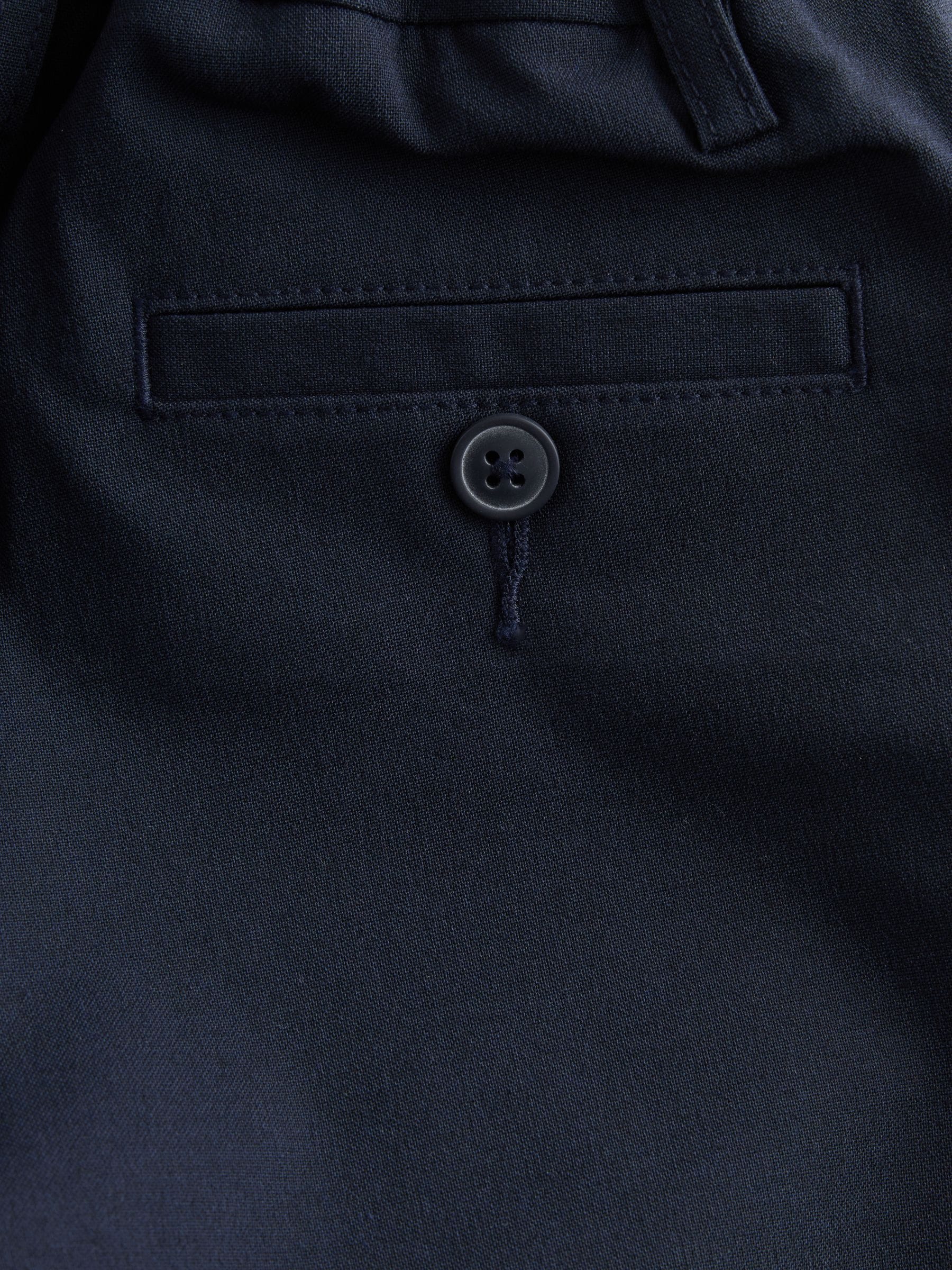 Marineblauw - Formele skinny schoolbroeken met stretchy elastische tailleband (3-17jr)