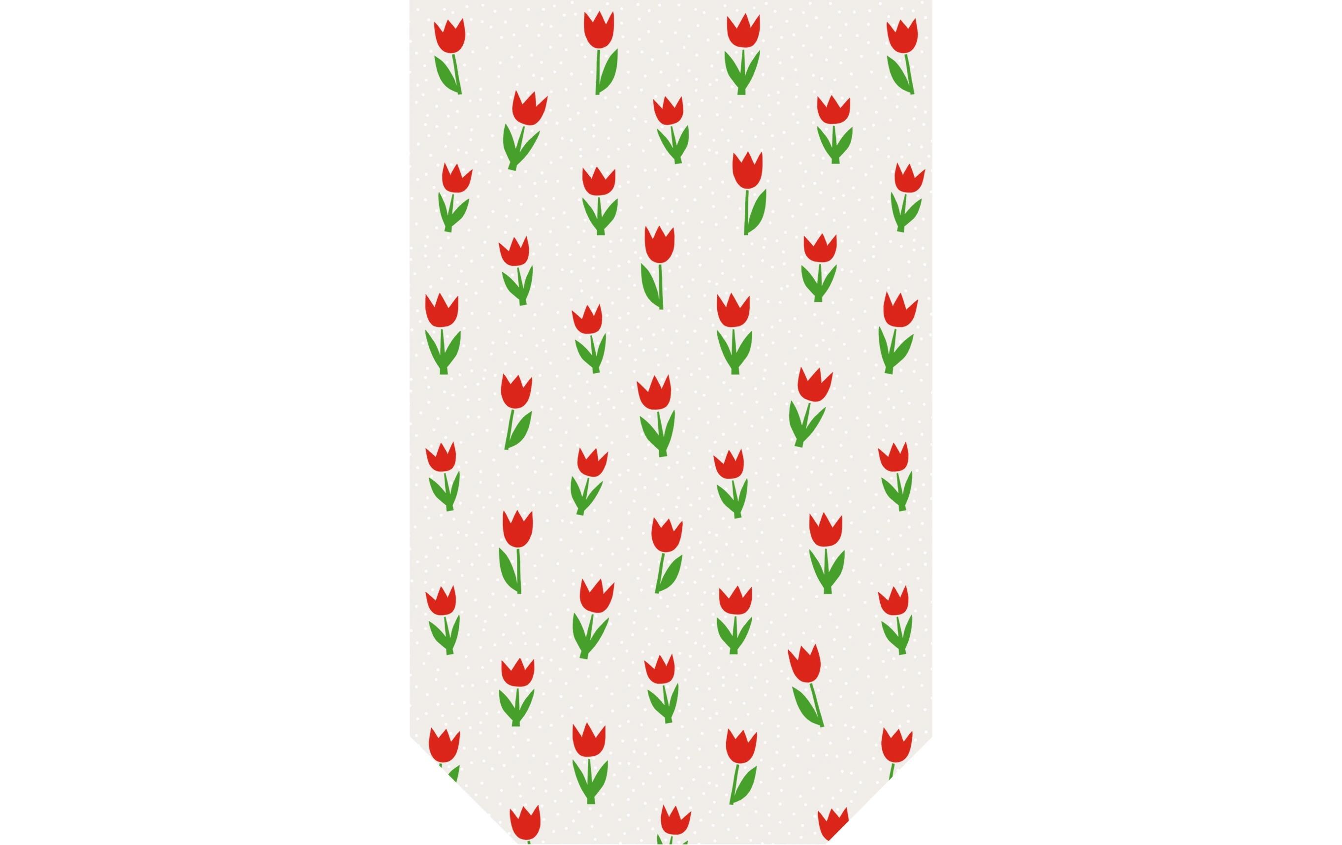 Klarsichttüte Tulpen 11.5 x 19 cm, 10 Stück, Rot/WeissKlarsichtbeutel