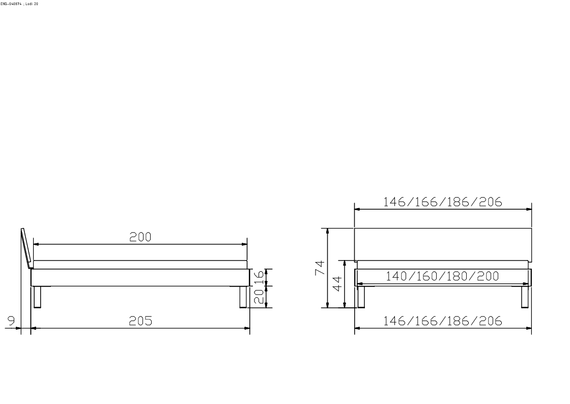 Holzbett HASENA LODI 90x200cm