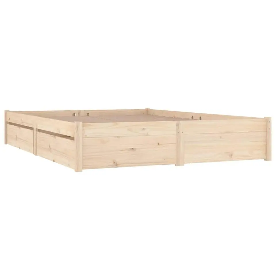 vidaXL - Bed frame met lades - Naturel - Massief grenenhout - 160x200 cm