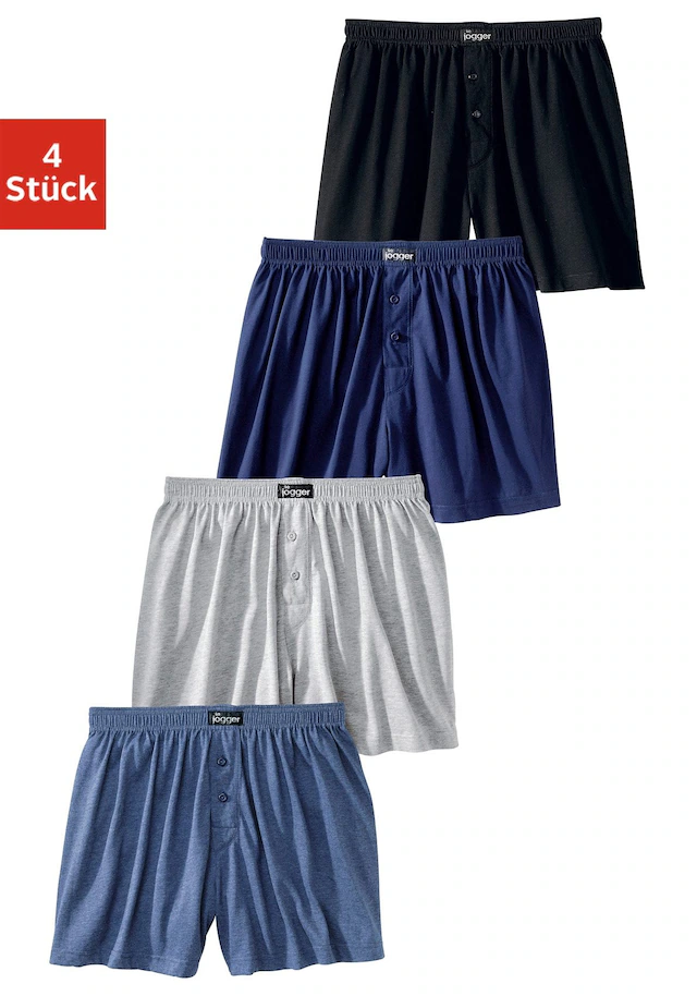 le jogger® Weiter Boxer, 4 Stk. aus angenehm weicher Baumwoll-Qualität