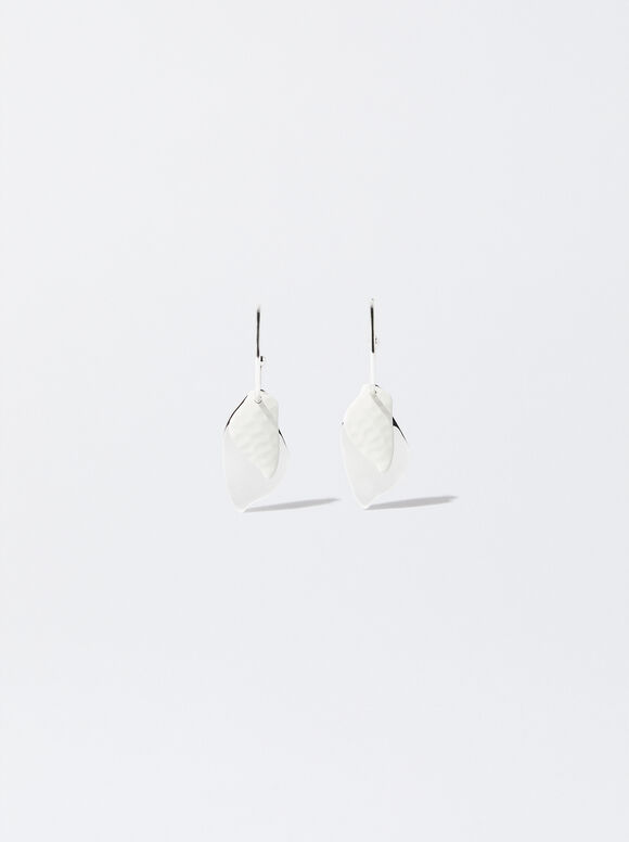 Brincos de argola esmaltados - Branco