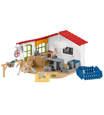 Schleich Farm WoRød - 22,5 x 16,5 cm - Dyrl?geklinik 42502