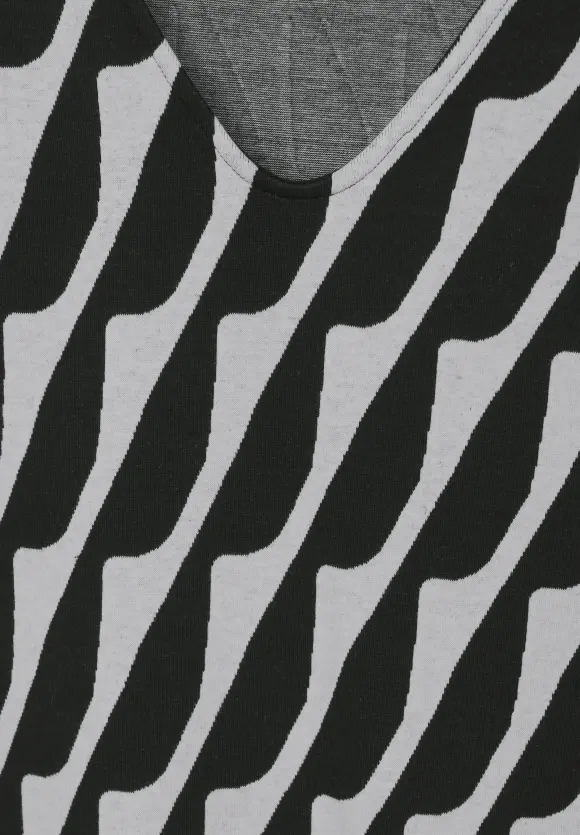 Shirtkleid mit Print - Black