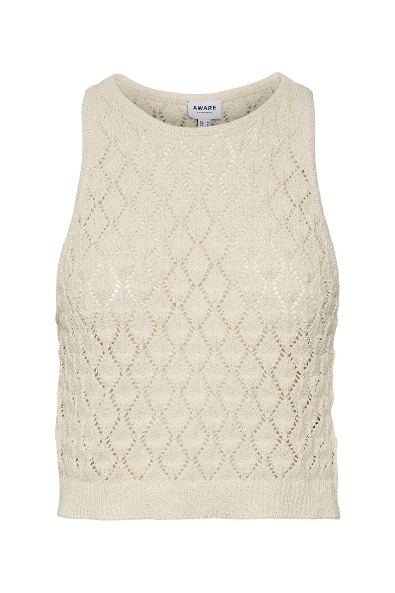 Top de crochê com decote halter - Cinza