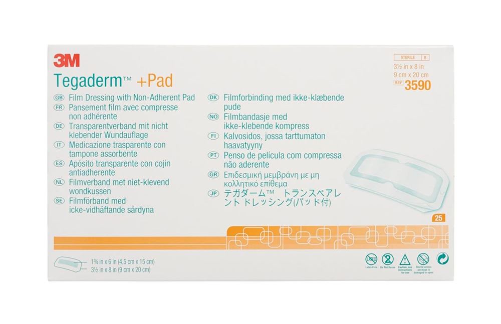 TEGADERM 9x20cm Wundkissen 4.5x15cm 25 Stk<br>25 Stück, 9x20cm, Wundkissen 4.5x15cm